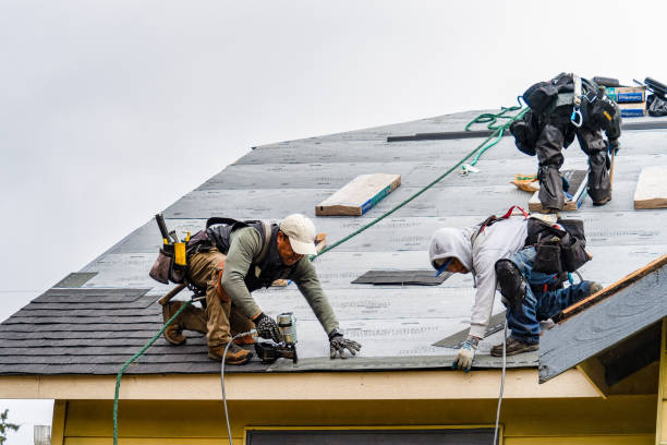 Professional Gutter Installation technician working in Hillsboro, WI